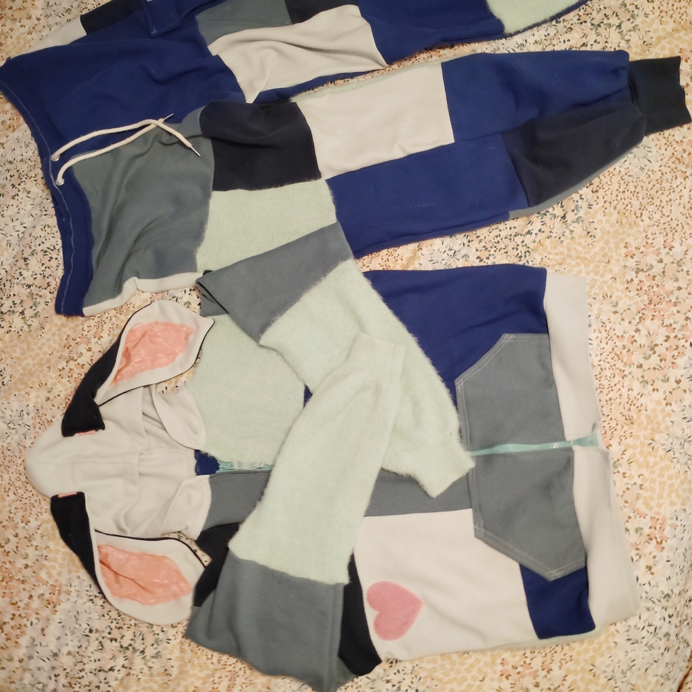 Color Block Hoodie and Joggers Set